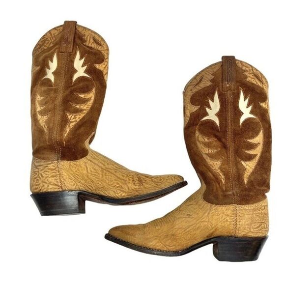 Dan Post Women's 6M Tan Leather Suede Pull On Western Cowboy Boots P2131 - Picture 4 of 10